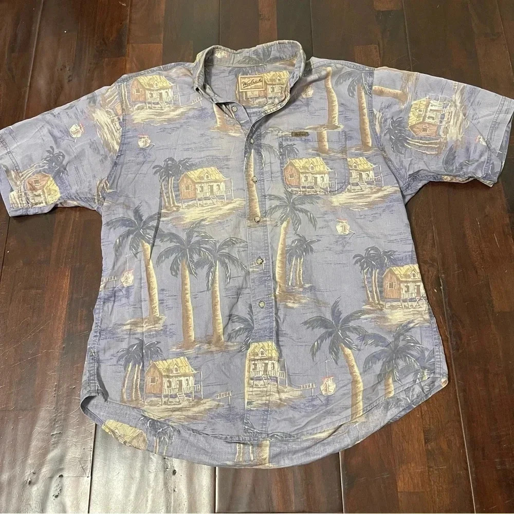 Woolrich Hawaiian Short Sleeve Button Down‎ Size XL